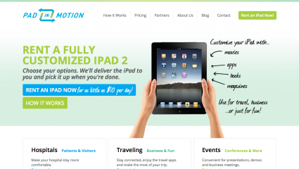 Web design for Pad in Motion
